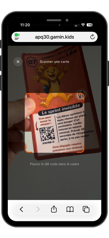 App Gam'in scannant une carte mission