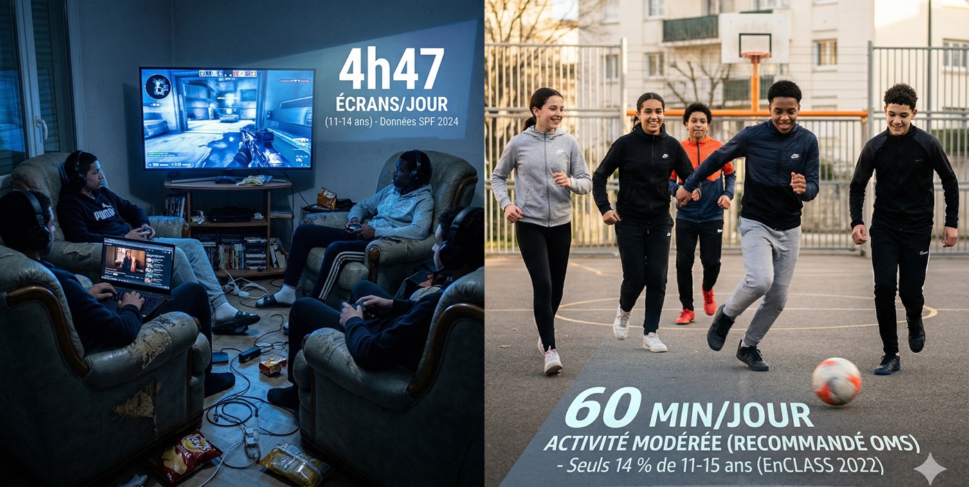 Illustration — Sédentarité précoce : les chiffres qui devraient alarmer tout le monde